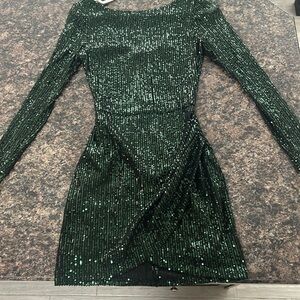 Green sequin windsor dress size 1/2